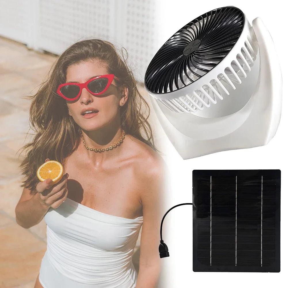 Solar Powered Camping Fan w/USB Solar Charger