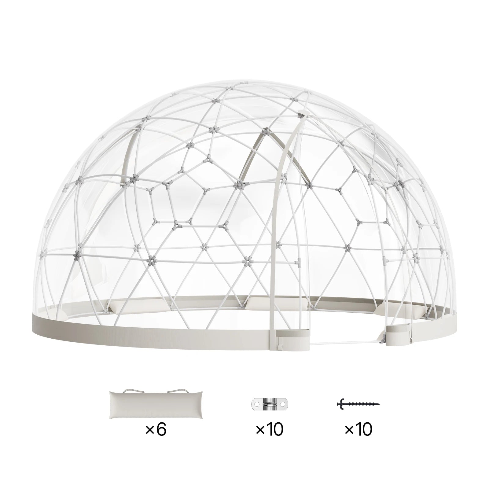 Garden Dome Tent, Weatherproof Geodesic Greenhouse w/Window PVC, Igloo Tents for Backyard Patios Camping Party