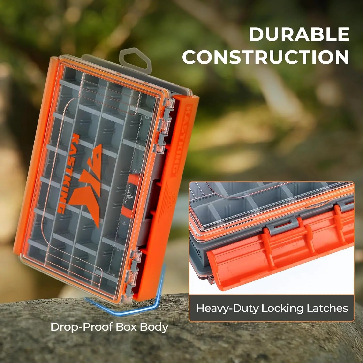 Waterproof Fishing Tackle Box w/Adjustable Dividers