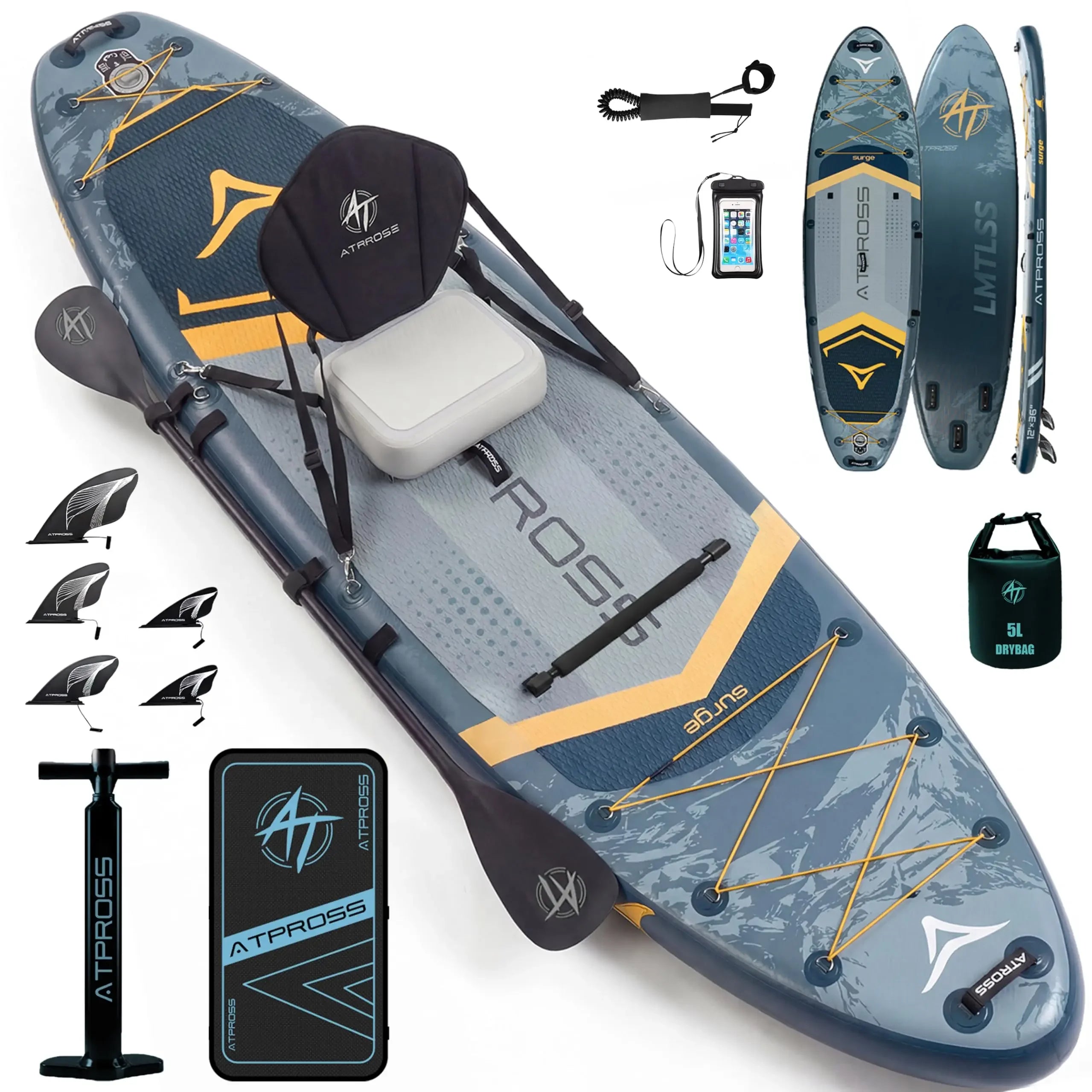 12'x36 Inflatable Paddle Board, 500lbs Extra Wide Stand Up Paddleboard for Adults with Premium SUP Accessories Kit & Backpack
