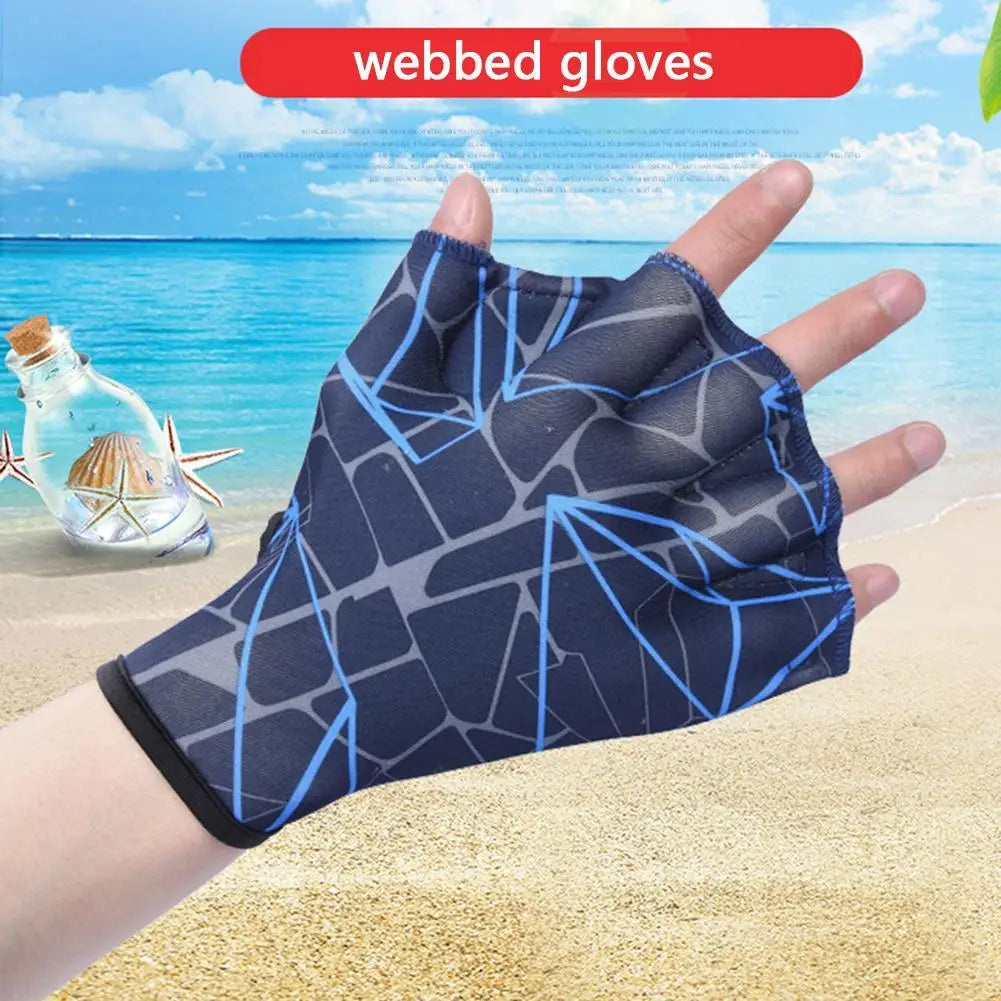 2x Webbed Swimming Fins, Women/Men Paddle Water Sport Gloves