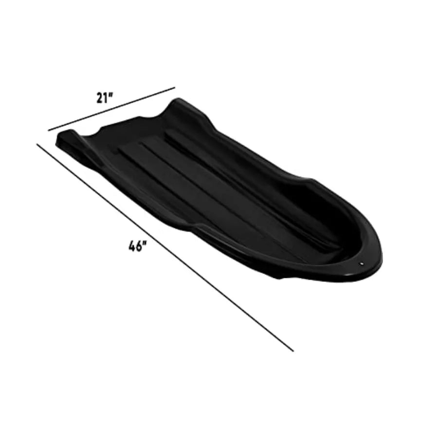 Toboggan Snow Sleds for and Adults Pack of 3 46" Heavy Duty Plastic Open Back Sliders with Handles and Holes for Pull Ropes- Ro