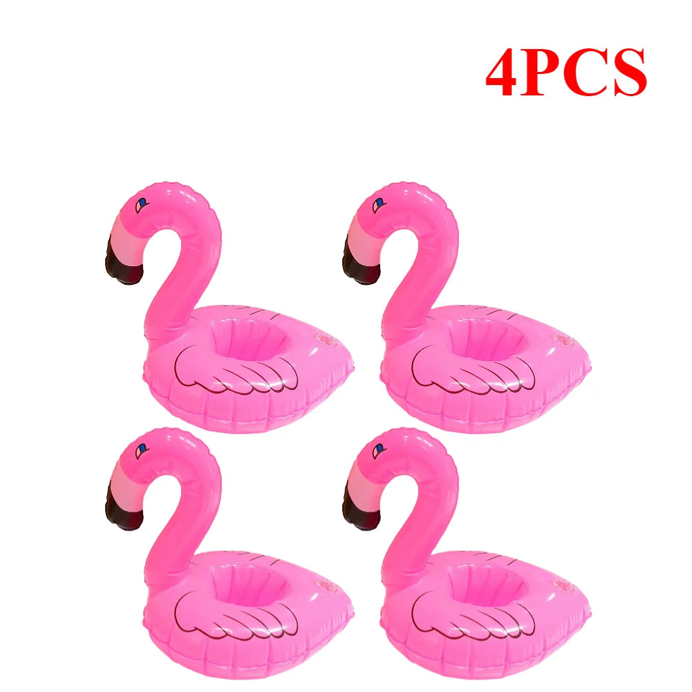 1-20 Pcs Tropical Flamingo Party Cup Holder, Inflatable Water Float Drink Cup Tray
