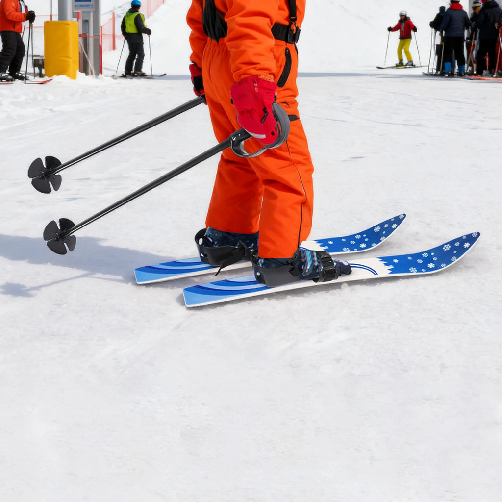 Kid Ski Boards with Ski Poles Children Ski Set Primary Double Snowblade Winter Outdoor Kid Beginner Snow Skis for 2-8 Years Old