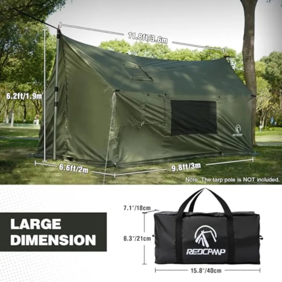 Large Hammock Hot Tent w/Stove Jack, Waterproof/Windproof Winter Wall Tent w/Snow Skirt, Ultralight 4 Season Tent