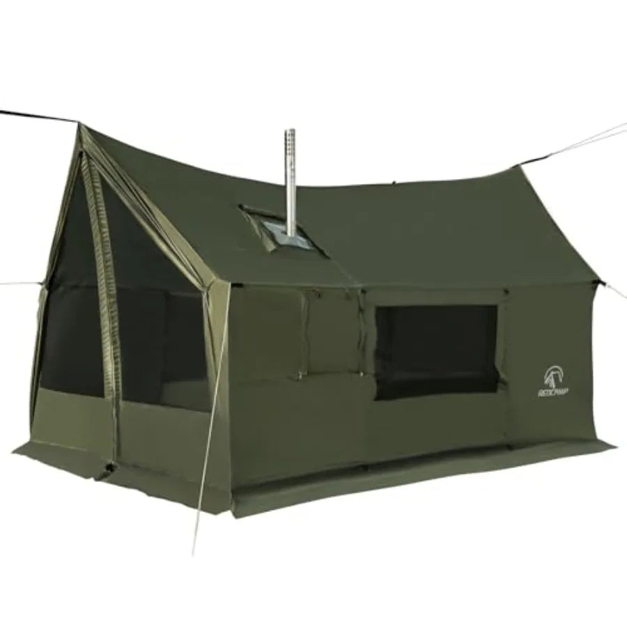Large Hammock Hot Tent w/Stove Jack, Waterproof/Windproof Winter Wall Tent w/Snow Skirt, Ultralight 4 Season Tent