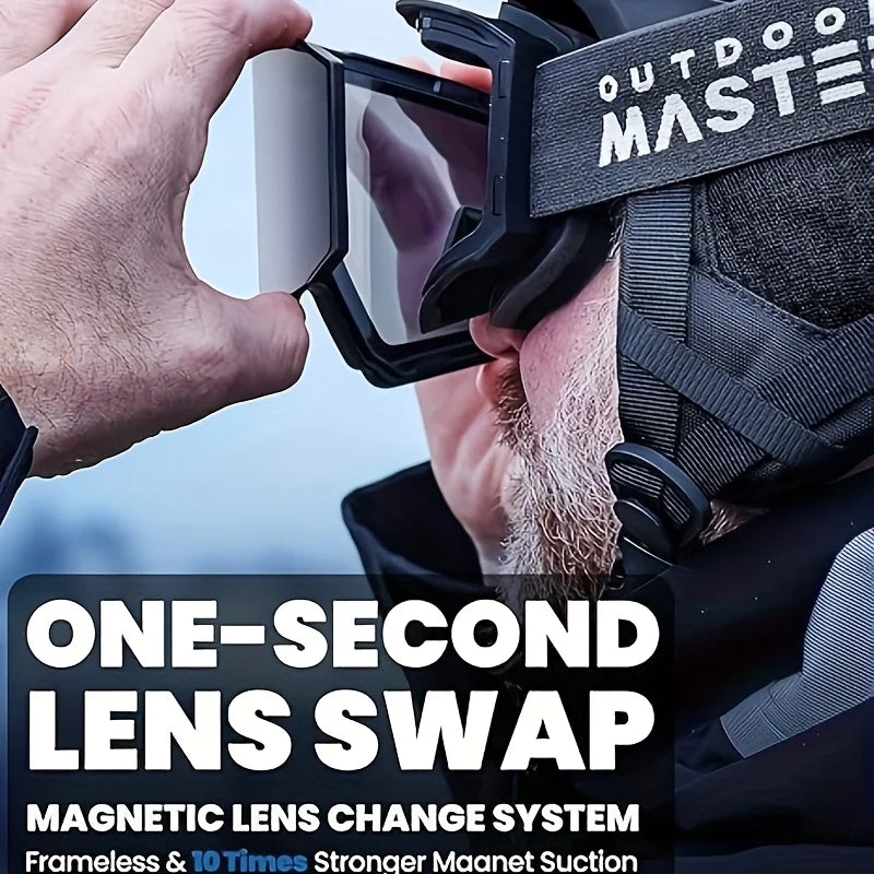 Falcon Ski Goggles Lens by ZEISS, OTG Snowboard Goggles Anti-fog, Magnetic Interchangeable Lens, Snow Goggles