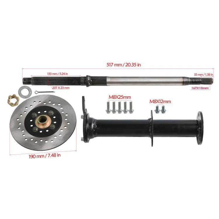 ATV UTV Go Kart Quad 40‘’ Rear Drive Axle +72V 1500W Electric Differential Motor.