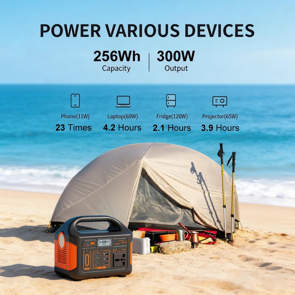 500W 300W Portable Power Station 460.8Wh LiFePO4 Battery Charging Station 110V Solar Generator Emergency Power Bank for Camping Travel