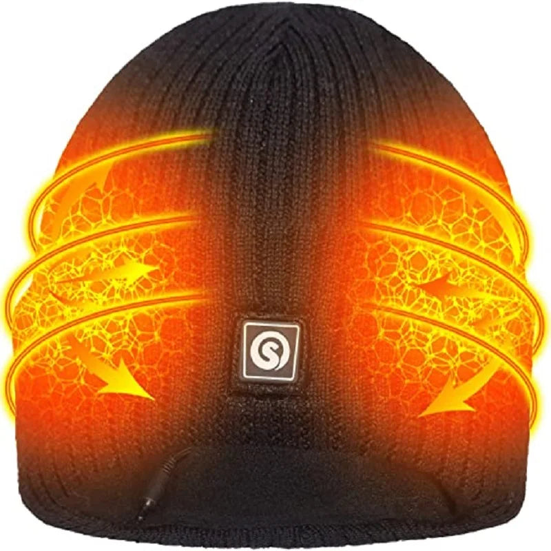 Rechargeable Heated Hat for Men Women, Cycling Caps, Electric Motorcycle Heating Cap, Snowboarding Accessories, Winter.