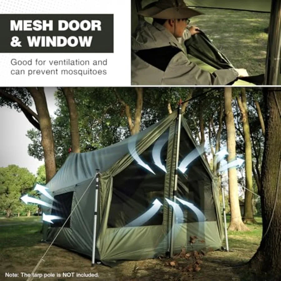 Large Hammock Hot Tent w/Stove Jack, Waterproof/Windproof Winter Wall Tent w/Snow Skirt, Ultralight 4 Season Tent