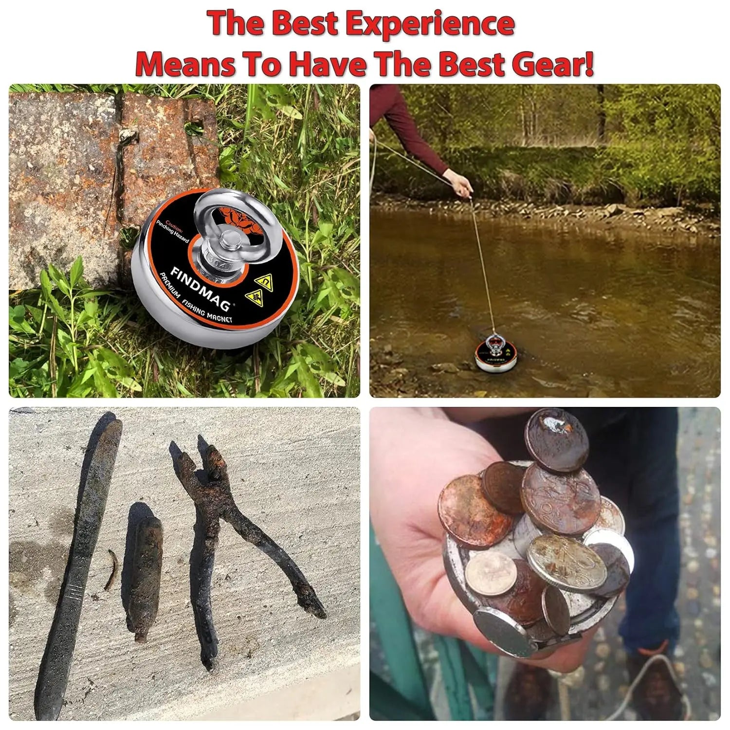 1000 LB Fishing Magnet Kit w/Waterproof Case, Rope & Accessories