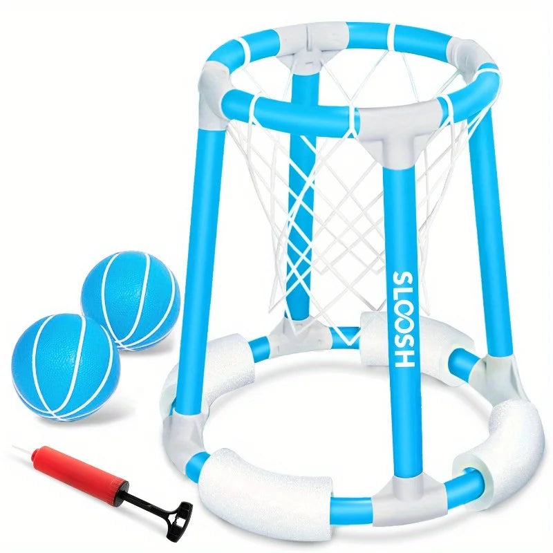 Summer Pool Basketball Hoop Toys Floating Basketball Pool Game Swimming Floats Toys with Balls for Kids Adults Pool Party