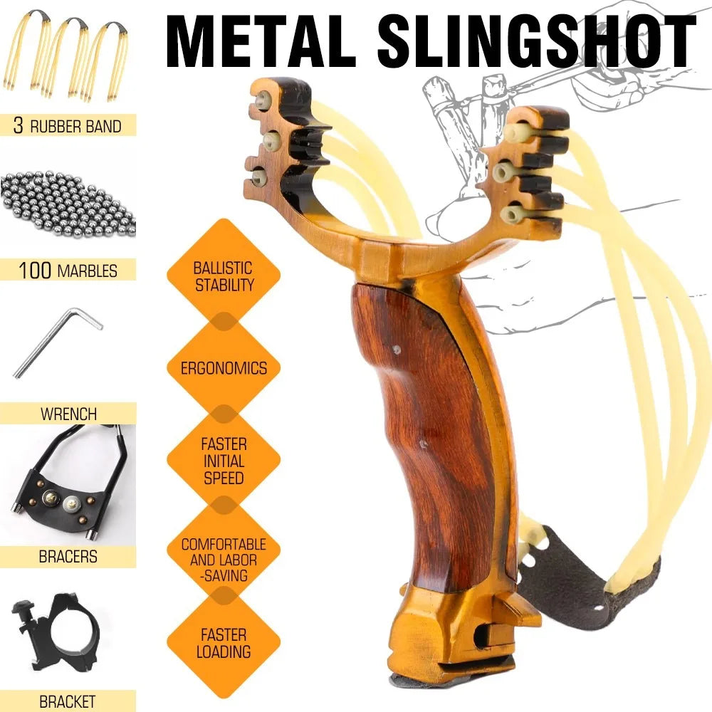Competitive High Velocity Slingshot w/Folding Wrist Support