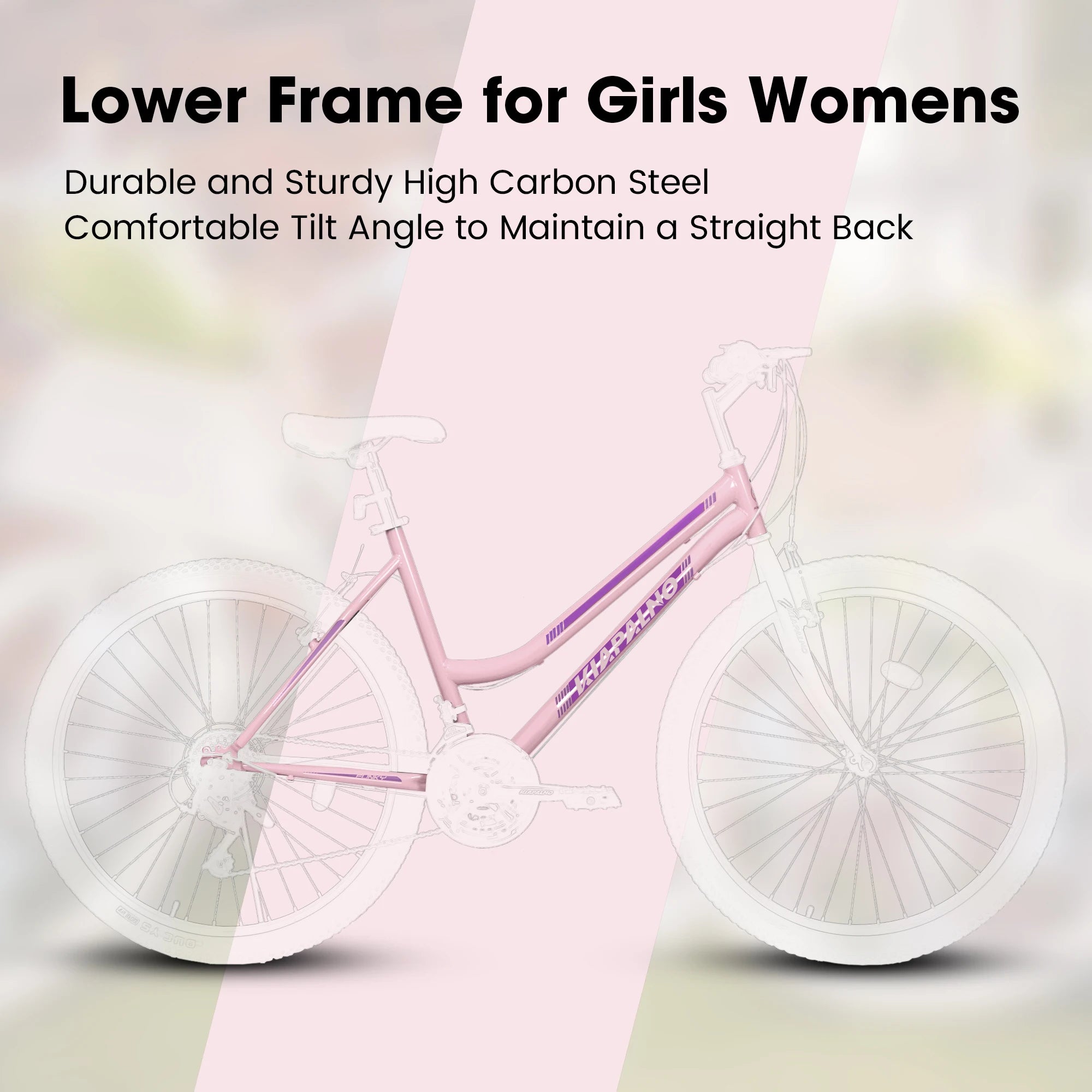 Women's/Girls 24-26 Inch Mountain Bike, 21 Speed Outdoor Cycling Bike, Women's Bicycles V-Brake High Carbon Steel Frame