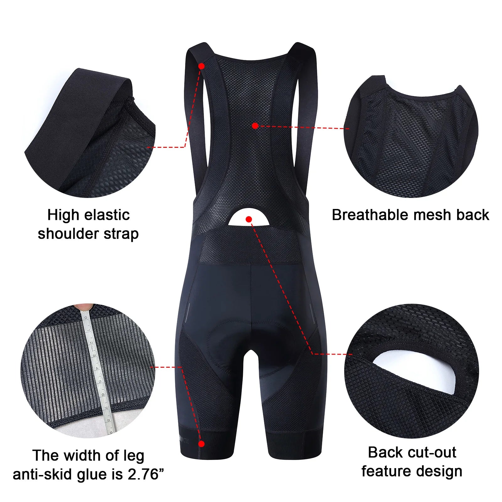 Cycling Bib Shorts, Men's Outdoor Bike Wear, Ride 6 Hours Padded Riding Bib Tights, Bicycle Men's Cycling Clothing