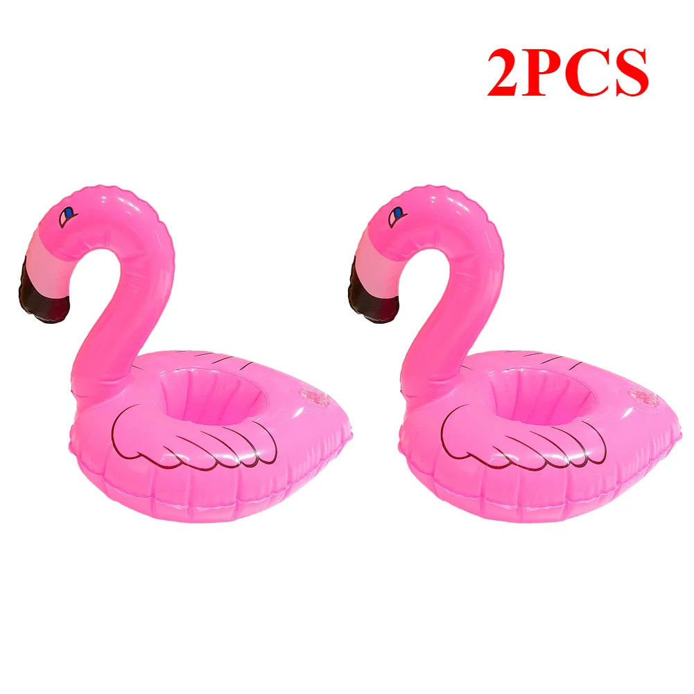 1-20 Pcs Tropical Flamingo Party Cup Holder, Inflatable Water Float Drink Cup Tray