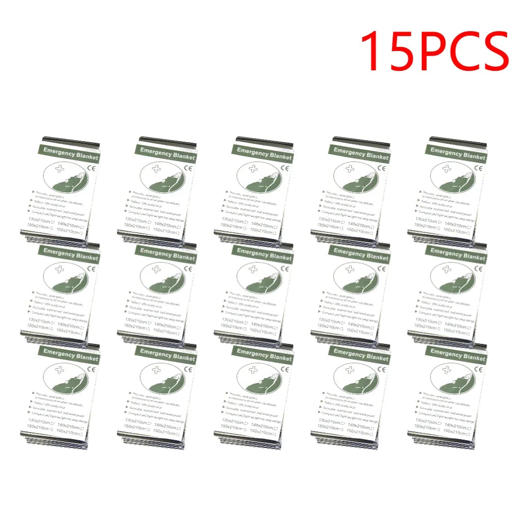 20PCS Outdoor Emergency Blanket, Survival First Aid Kit, Windproof Insulation, Lifesaving Foil Thermal Rescue Blanket