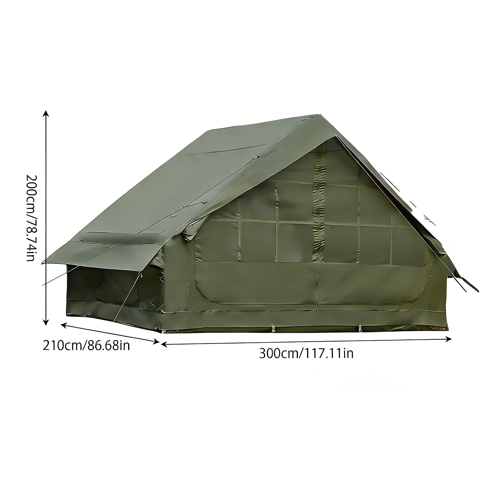 Large Inflatable Camping Tent w/Skylight, Mesh Design, Summer Glamping Tent