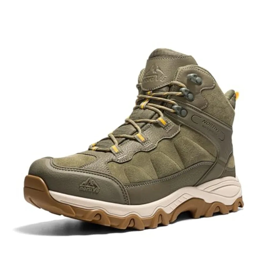Men's Waterproof Hiking Boots, Outdoor Mid-Trekking Lightweight Mountaineering Shoes.