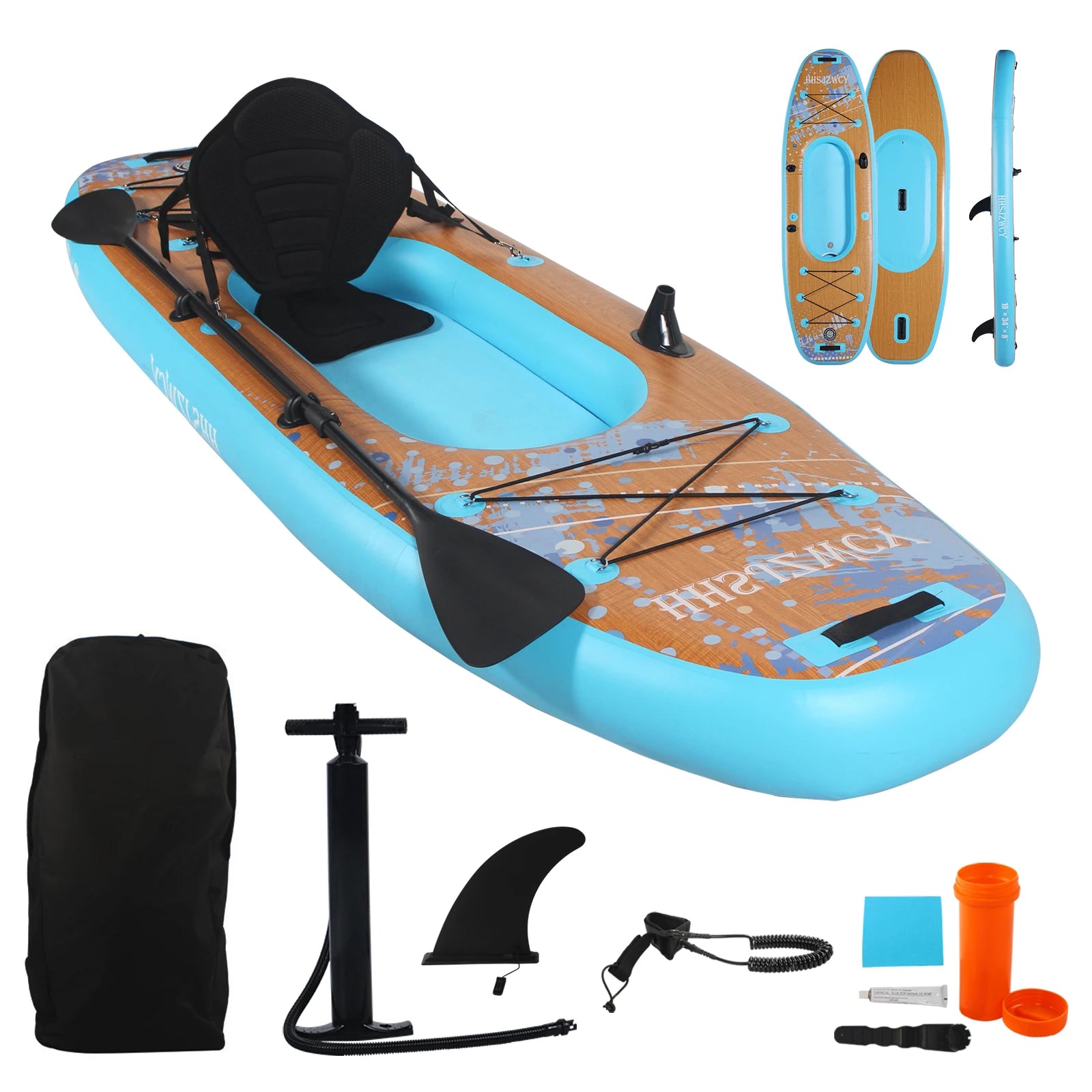 10' Inflatable Stand Up Paddle Board Kayak, 34'' Extra Wide w/Seat.