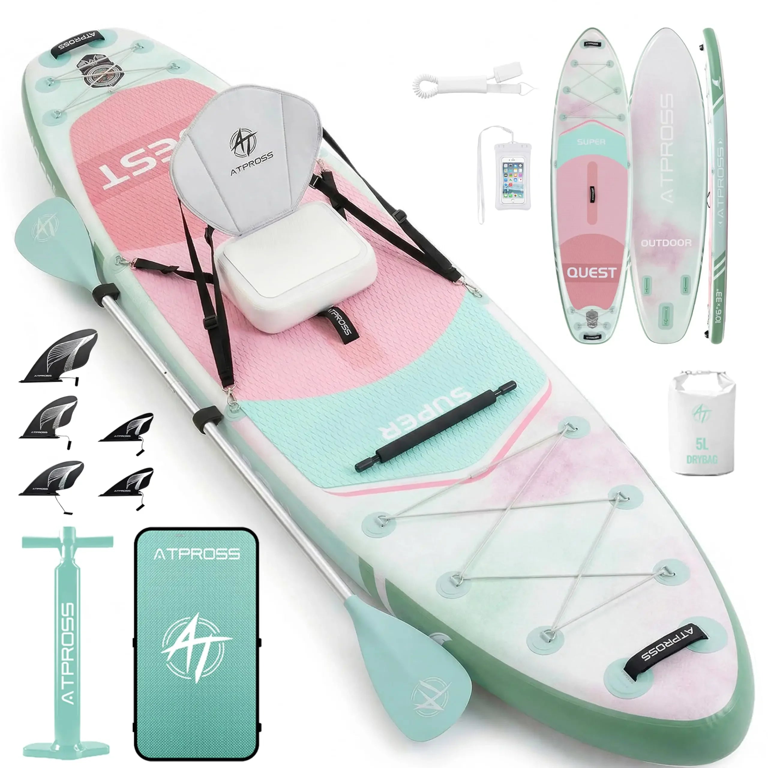 12'x36 Inflatable Paddle Board, 500lbs Extra Wide Stand Up Paddleboard for Adults with Premium SUP Accessories Kit & Backpack