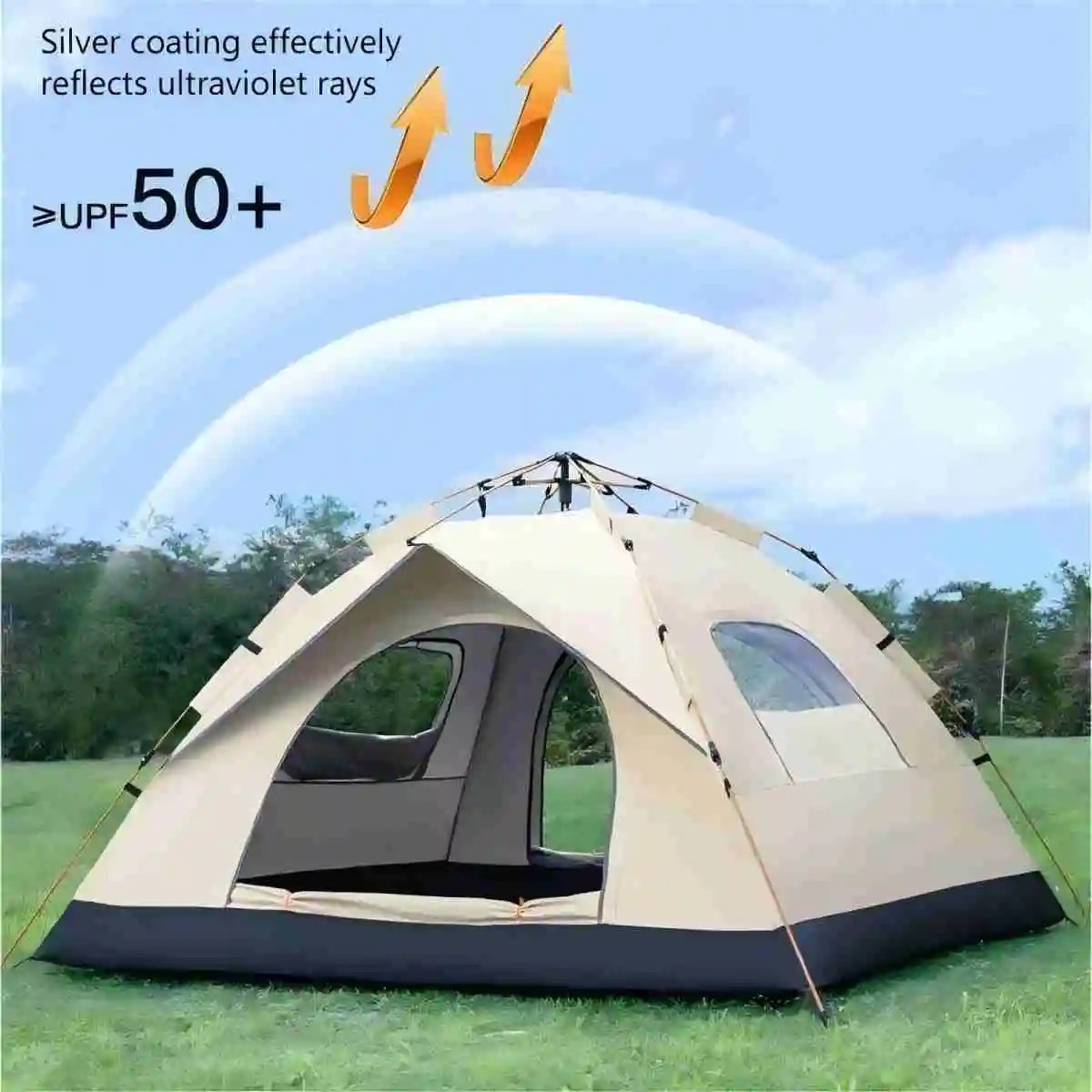 Camping Outdoor Tent With Two Doors And Two Windows
