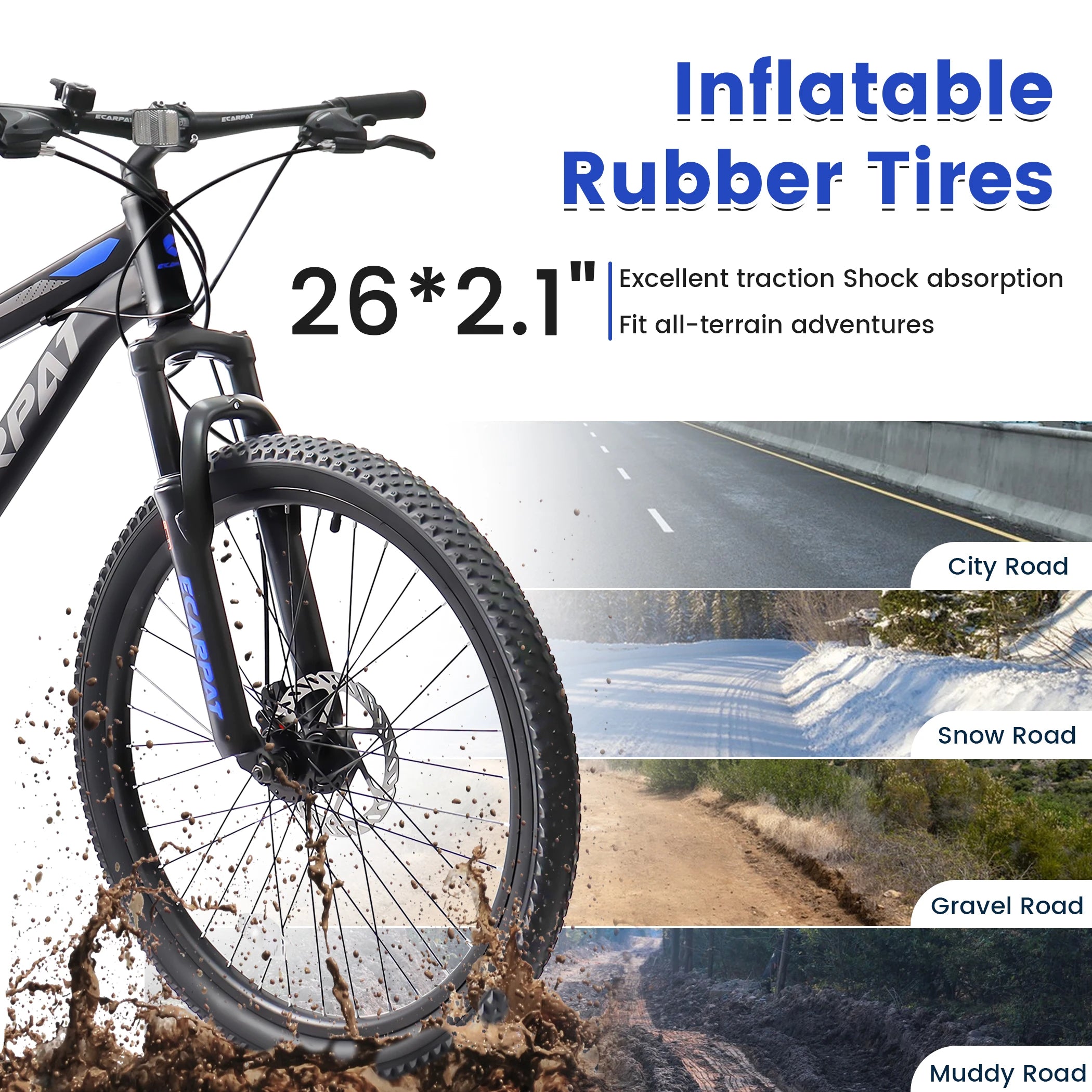 Dual Full Suspension Mountain Bike 24/26/27.5 Inch, Men's/Women Teenagers Boy Girl Mountain Bike, 21-Speed Disc Bicycles