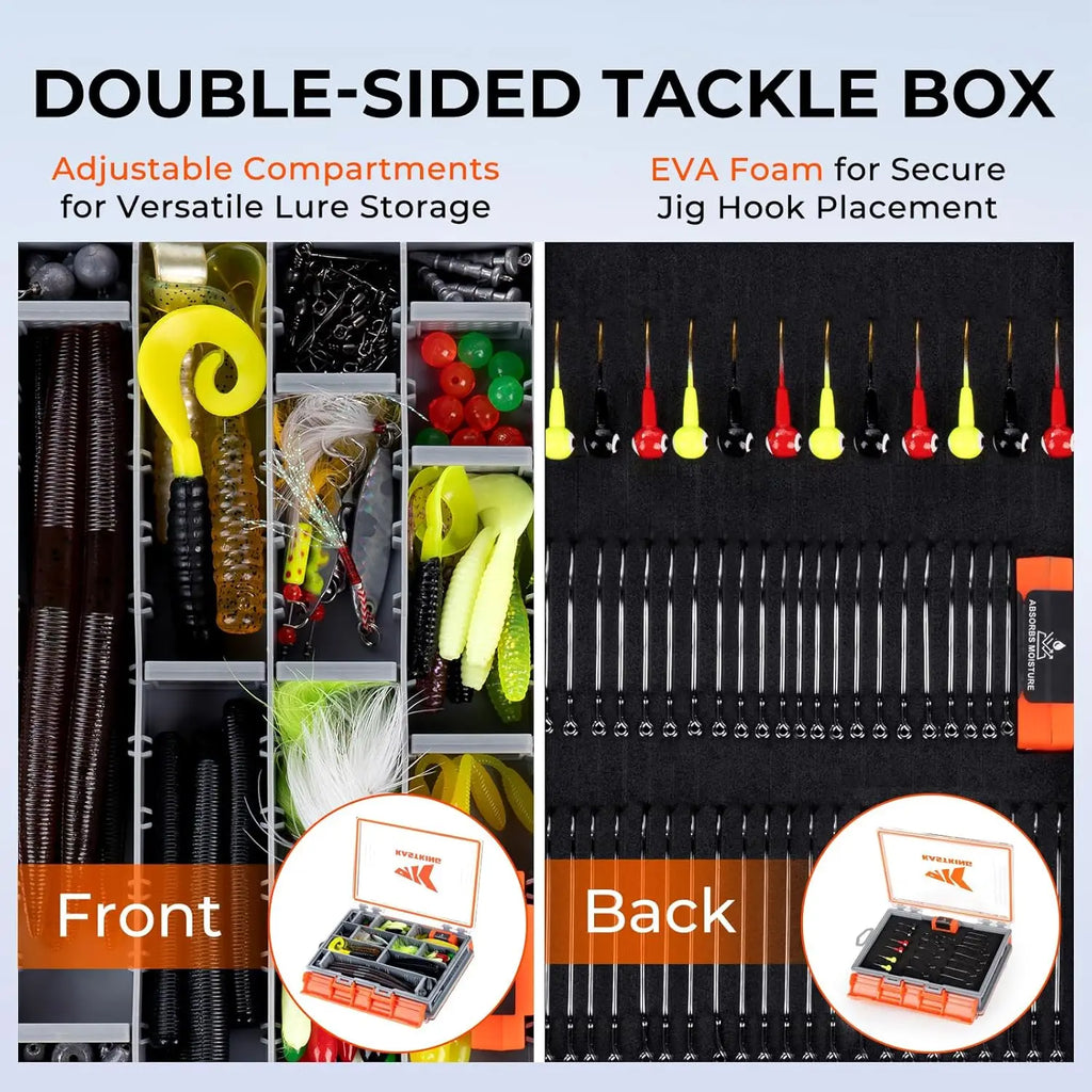 Waterproof Fishing Tackle Box w/Adjustable Dividers