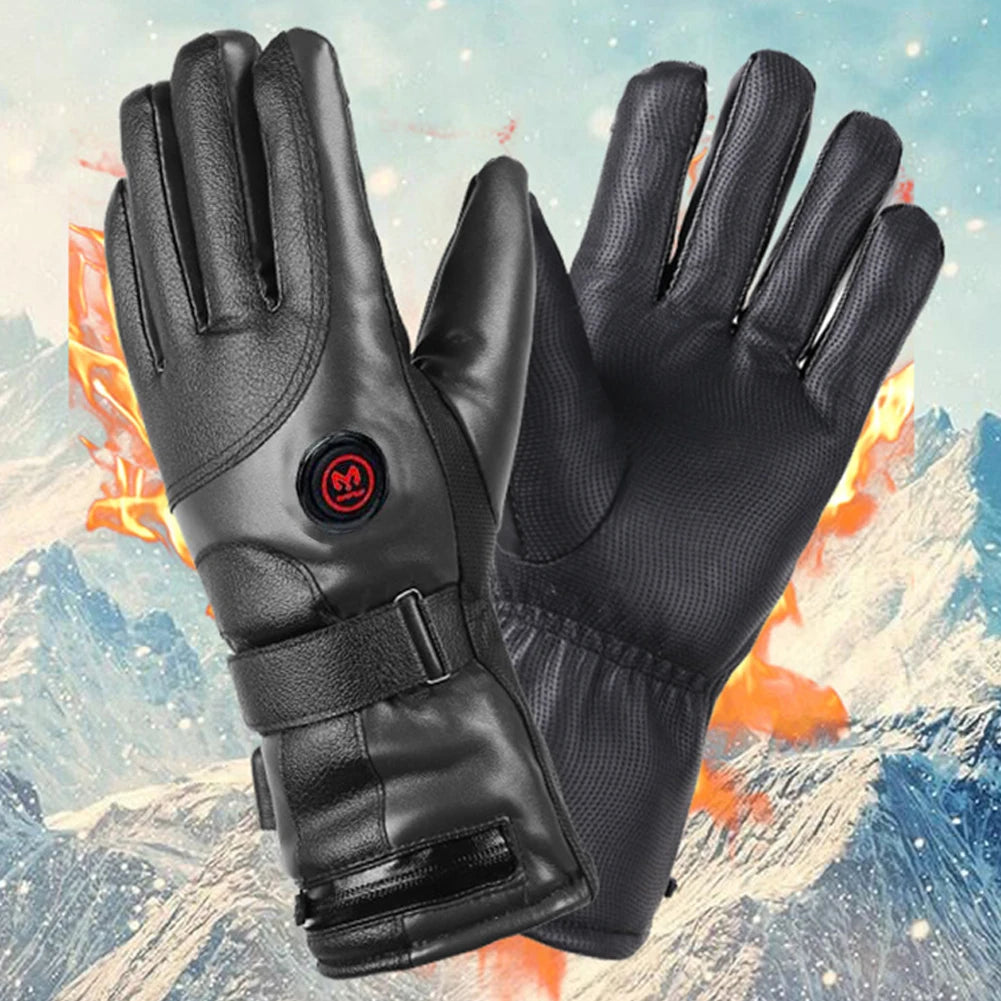 Rechargeable Electric Winter Gloves Waterproof Thermal Touchscreen Gloves Cold Weather Gloves for Outdoor Motorcycle Ski Cycling