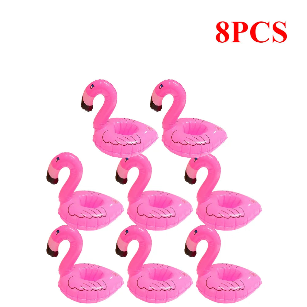1-20 Pcs Tropical Flamingo Party Cup Holder, Inflatable Water Float Drink Cup Tray